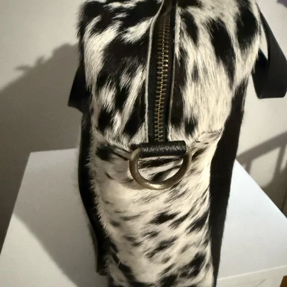 Cow fur hair calf leather satchel Brand New - Picture 9 of 12